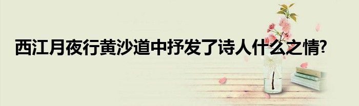 西江月夜行黄沙道中抒发了诗人什么之情?