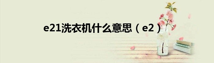 e21洗衣机什么意思（e2）