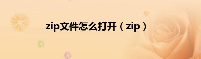zip文件怎么打开（zip）