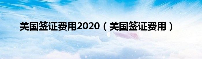美国签证费用2020（美国签证费用）
